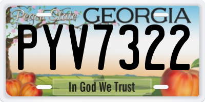 GA license plate PYV7322
