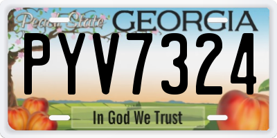 GA license plate PYV7324