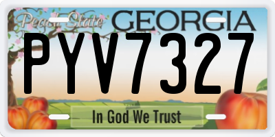 GA license plate PYV7327