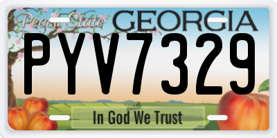 GA license plate PYV7329