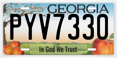 GA license plate PYV7330