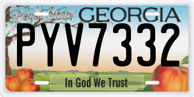 GA license plate PYV7332