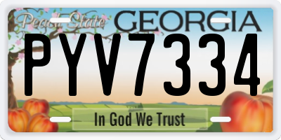 GA license plate PYV7334