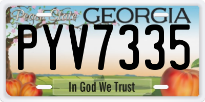 GA license plate PYV7335