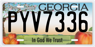 GA license plate PYV7336
