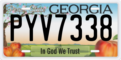 GA license plate PYV7338