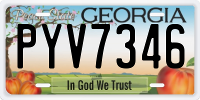 GA license plate PYV7346