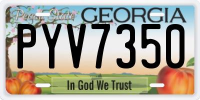 GA license plate PYV7350