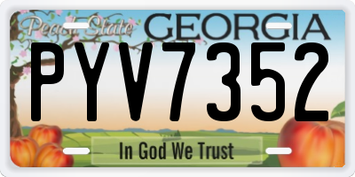 GA license plate PYV7352