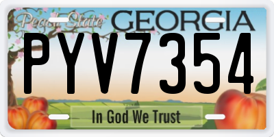GA license plate PYV7354