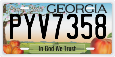 GA license plate PYV7358