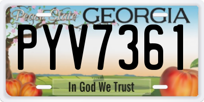 GA license plate PYV7361