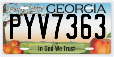 GA license plate PYV7363