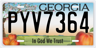 GA license plate PYV7364