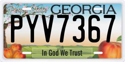 GA license plate PYV7367
