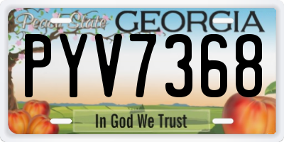 GA license plate PYV7368