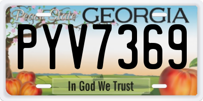 GA license plate PYV7369