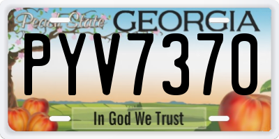 GA license plate PYV7370