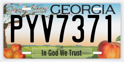 GA license plate PYV7371