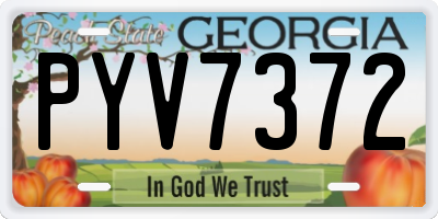 GA license plate PYV7372