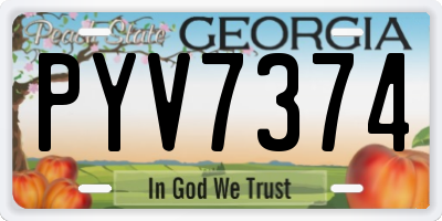GA license plate PYV7374