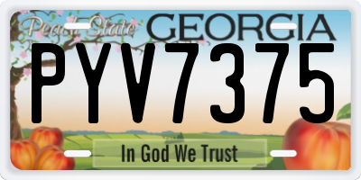 GA license plate PYV7375