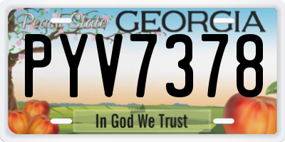 GA license plate PYV7378