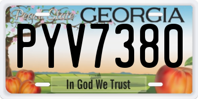 GA license plate PYV7380