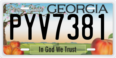 GA license plate PYV7381