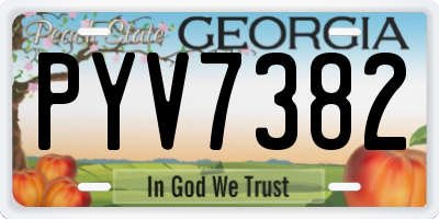 GA license plate PYV7382