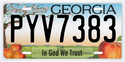 GA license plate PYV7383