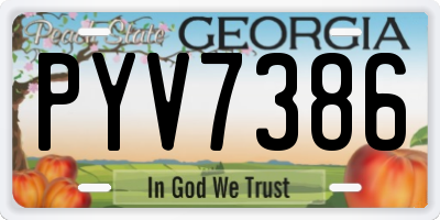 GA license plate PYV7386