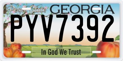 GA license plate PYV7392