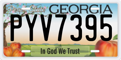 GA license plate PYV7395