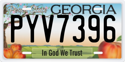 GA license plate PYV7396
