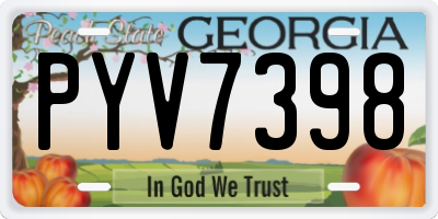 GA license plate PYV7398