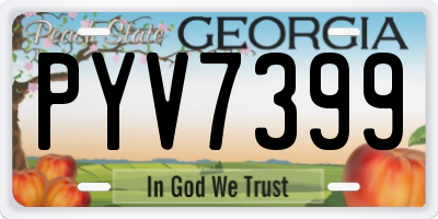 GA license plate PYV7399
