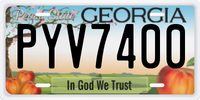 GA license plate PYV7400