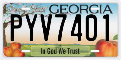 GA license plate PYV7401