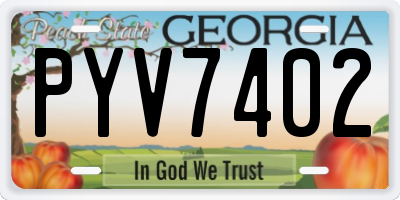 GA license plate PYV7402