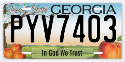 GA license plate PYV7403