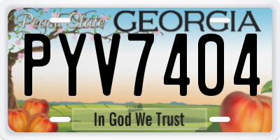 GA license plate PYV7404