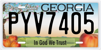 GA license plate PYV7405