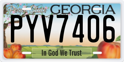 GA license plate PYV7406