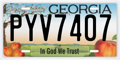 GA license plate PYV7407