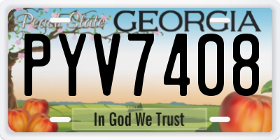 GA license plate PYV7408