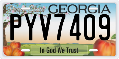 GA license plate PYV7409