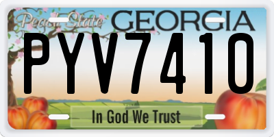 GA license plate PYV7410