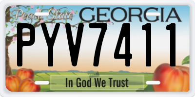 GA license plate PYV7411