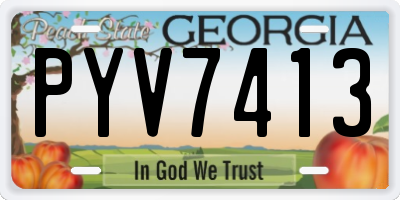 GA license plate PYV7413